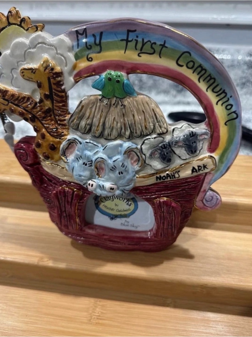 Noah's Ark Ceramic Keepsake Frame - Multicolor (My First Communion)